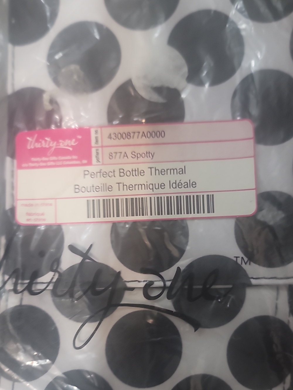 thirty-one Black and White Spotty Perfect Bottle Thermal
